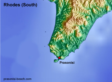 map of rhodes - south